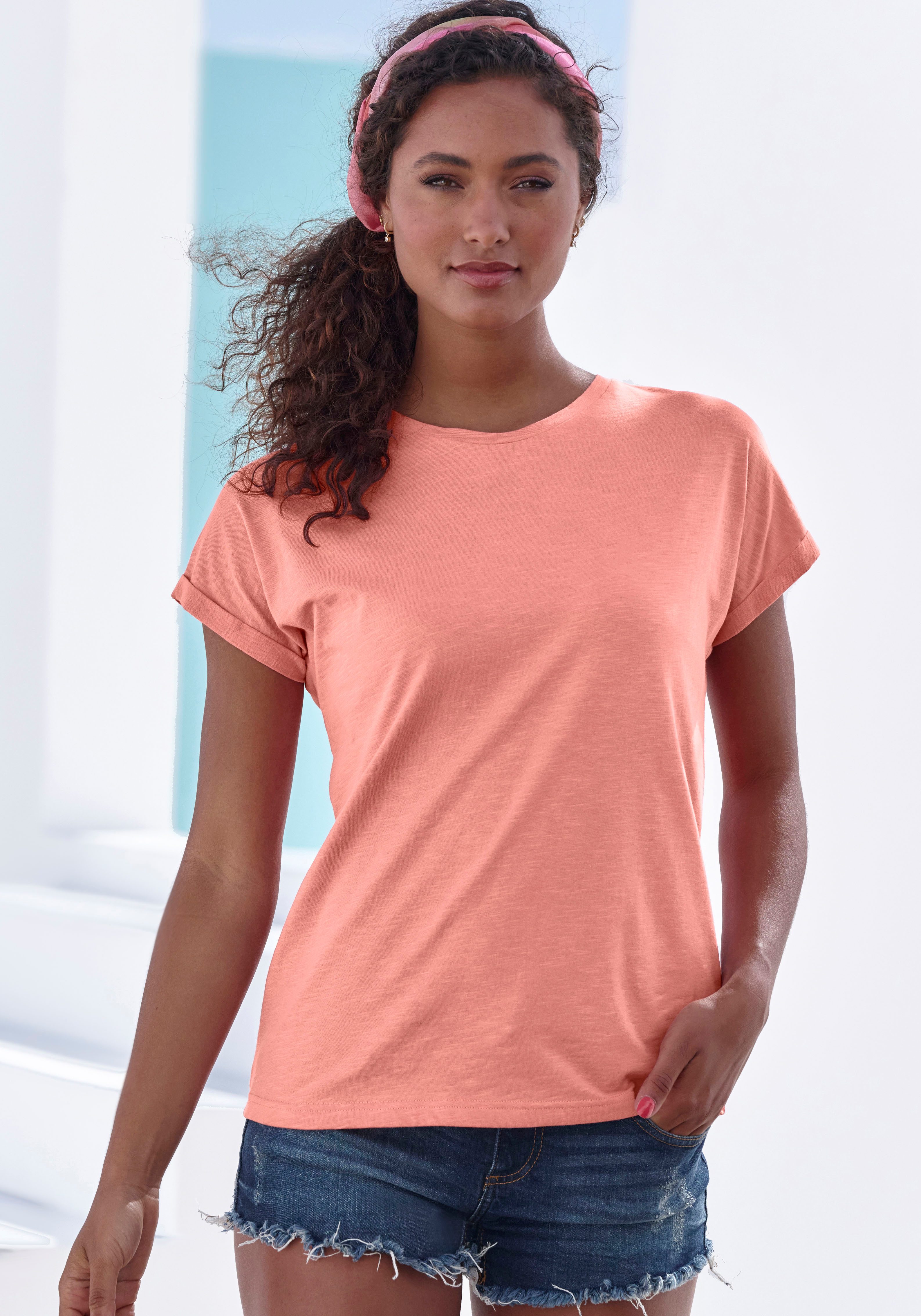 Vivance T-Shirt "mit modischem Frontprint", (2er-Pack), aus weicher Baumwol günstig online kaufen