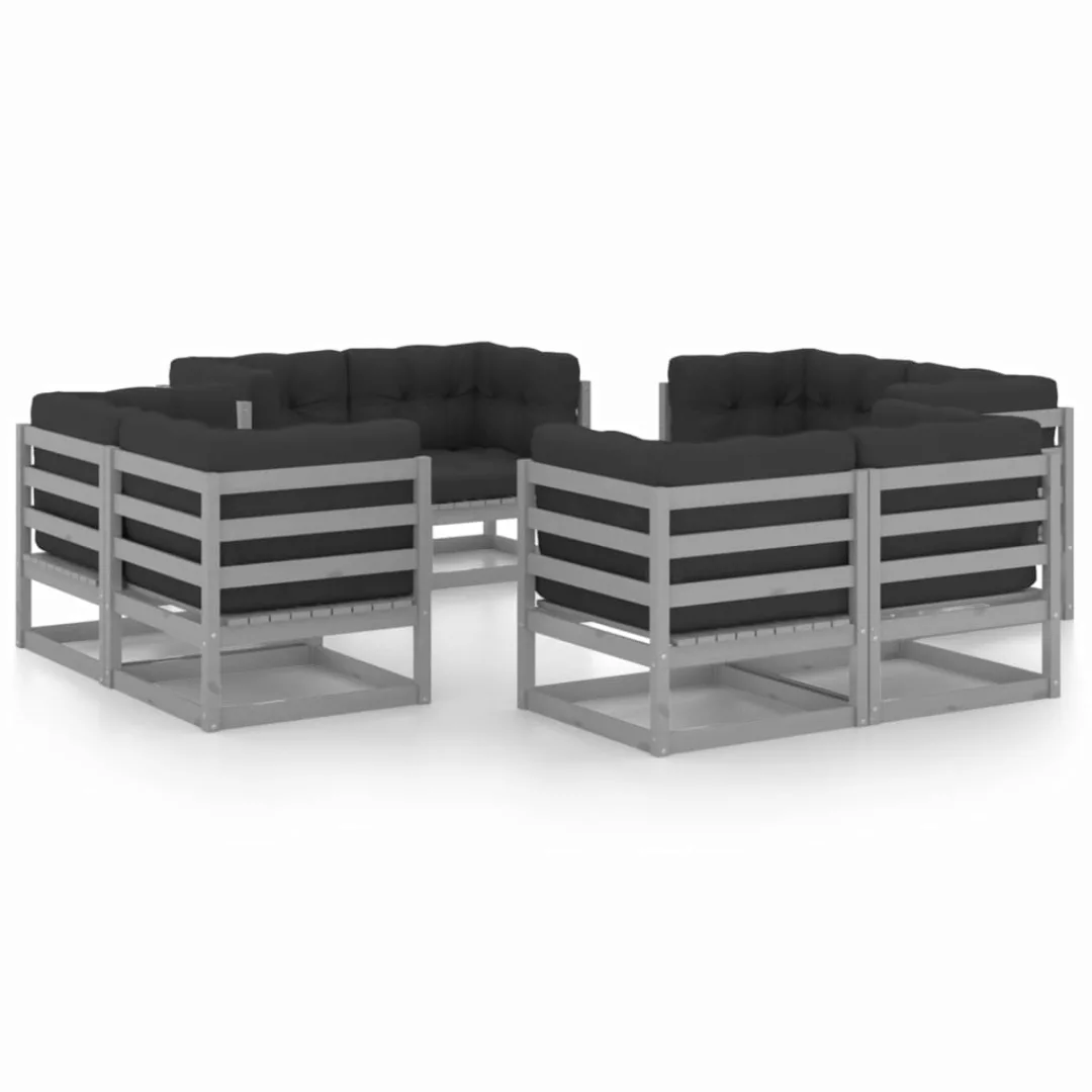 8-tlg. Garten-lounge-set Mit Kissen Kiefer Massivholz günstig online kaufen