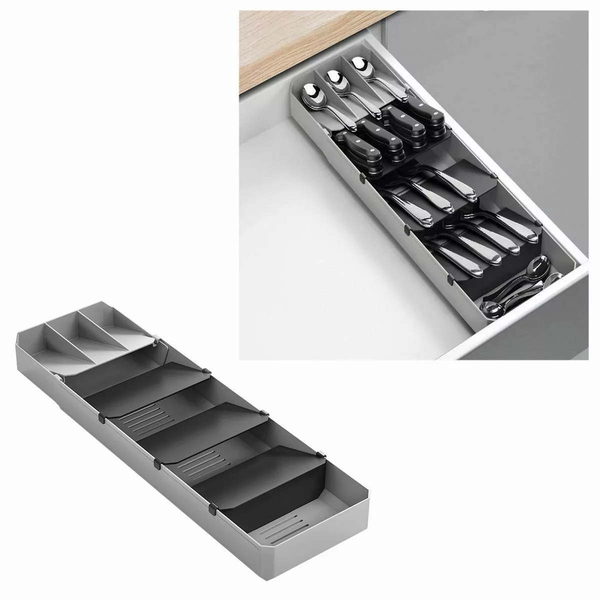 Gravidus Besteckeinsatz Besteck Organizer Schublade Schubladeneinsatz günstig online kaufen