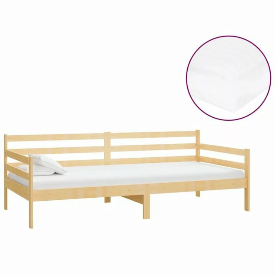 furnicato Bett Tagesbett mit Matratze 90x200 cm Kiefer Massivholz (1-tlg) günstig online kaufen