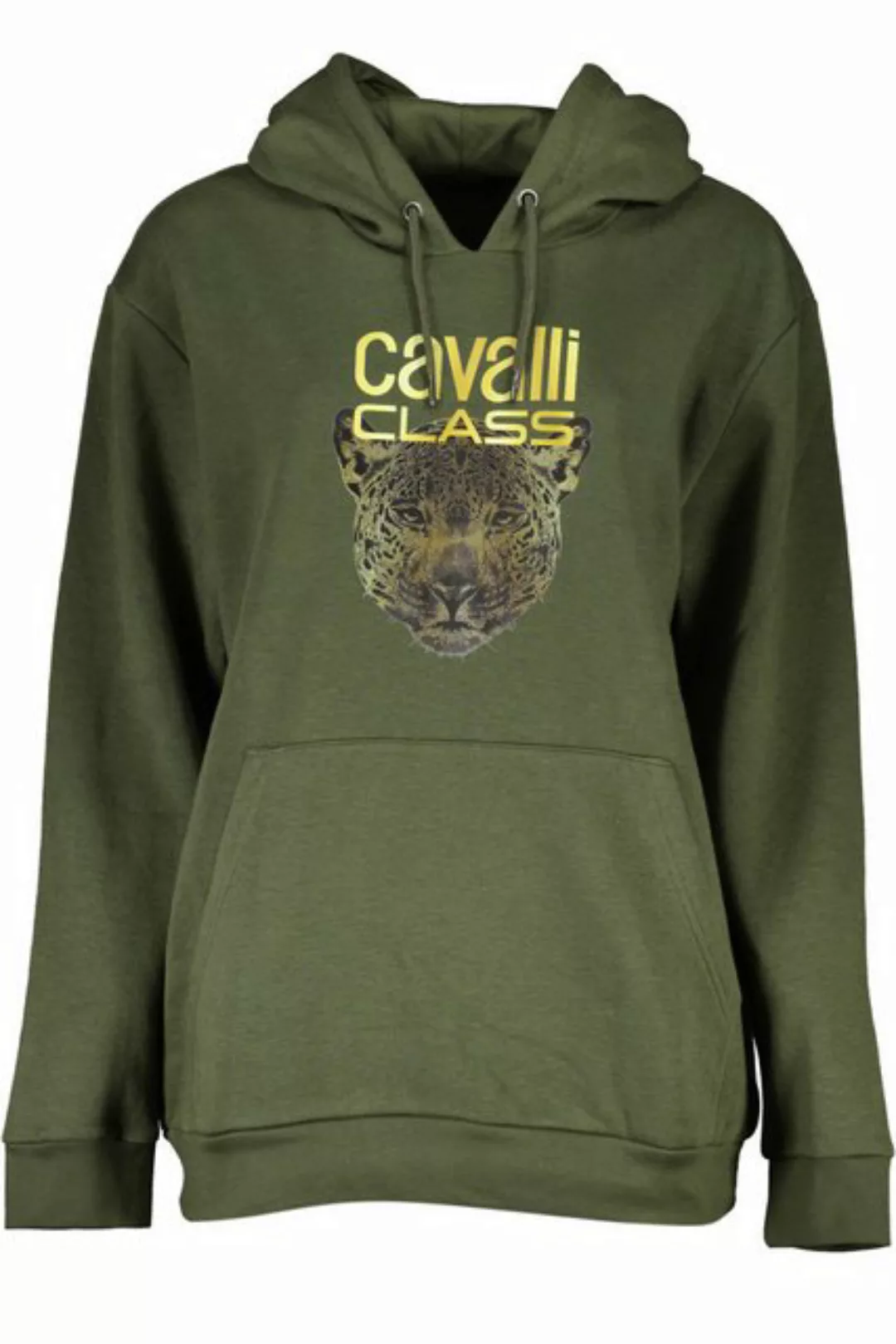 Cavalli Class Sweatshirt Grüner Damenpullover mit Kapuze und Druck – günstig online kaufen