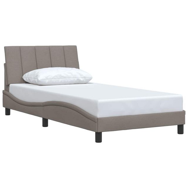 vidaXL Bett Bettgestell ohne Matratze Taupe 100x200 cm Stoff günstig online kaufen