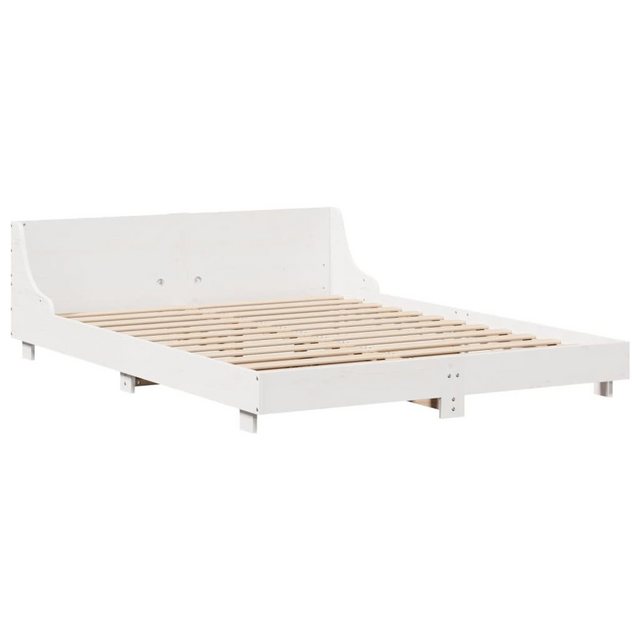 vidaXL Bett Massivholzbett mit Kopfteil Weiß 120x190 cm Kiefer günstig online kaufen