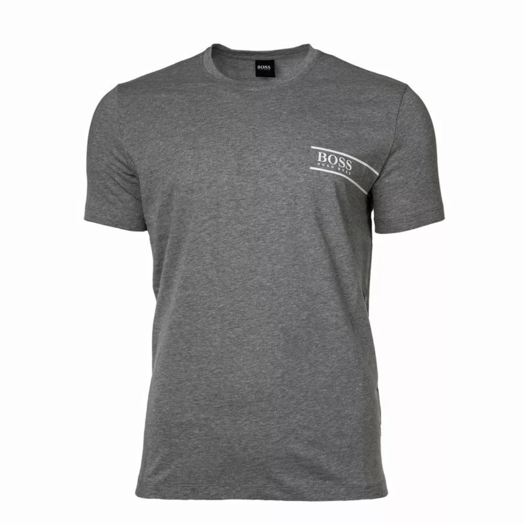 HUGO BOSS Herren T-Shirt - Rundhals, Pure Cotton, Logo Grau S günstig online kaufen