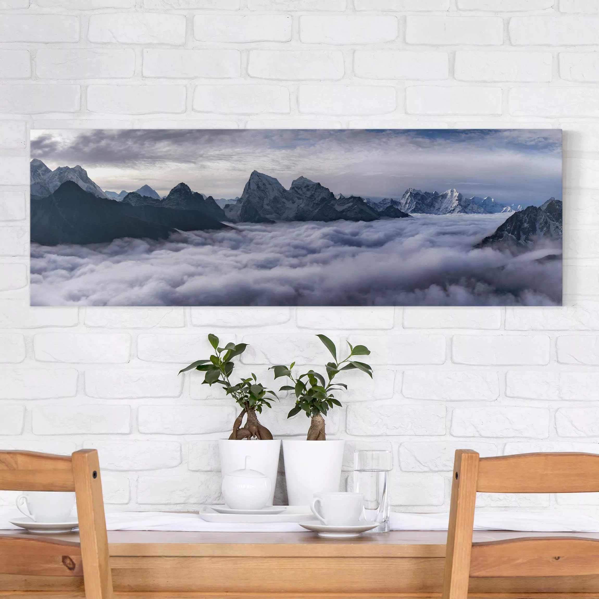 Leinwandbild Berg - Panorama Wolkenmeer im Himalaya günstig online kaufen