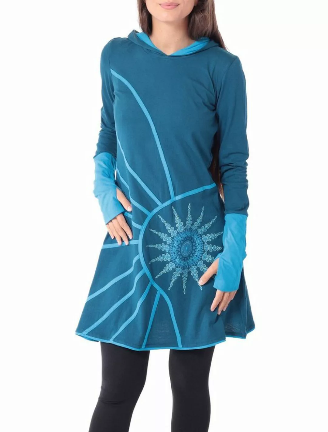 PUREWONDER Sweatkleid Langärmliges Kapuzenkleid aus Jersey Ganzjahreskleid günstig online kaufen