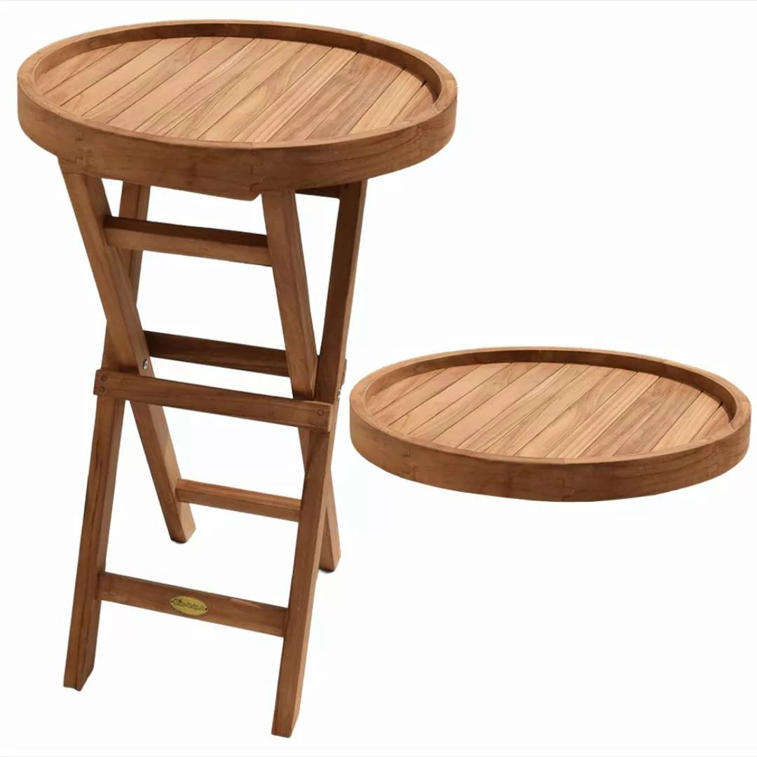 Tabletttisch Klappbeistelltisch Alessandria Teak Massivholz günstig online kaufen