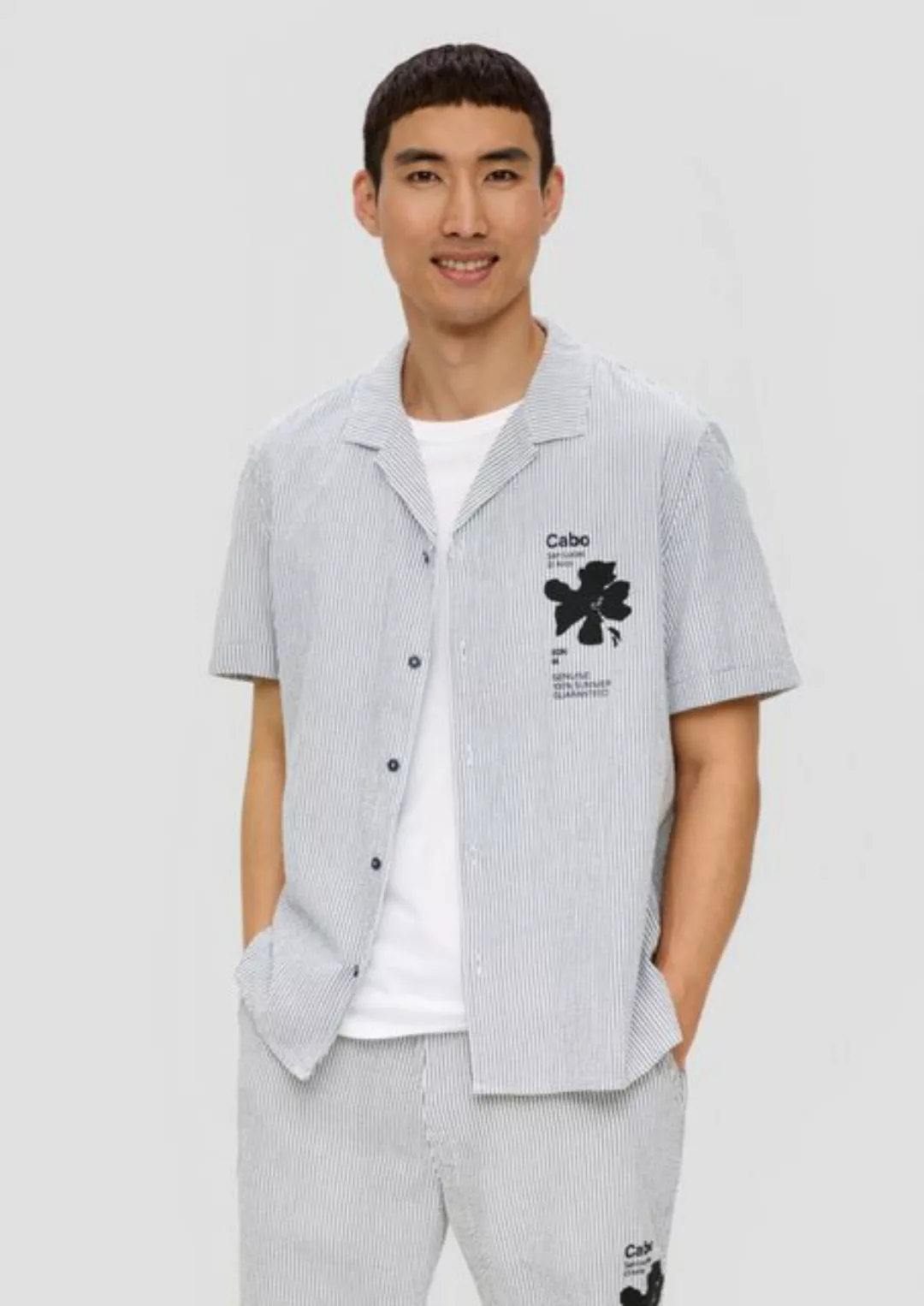 s.Oliver Kurzarmhemd Kurzarmhemd aus Baumwollmix günstig online kaufen