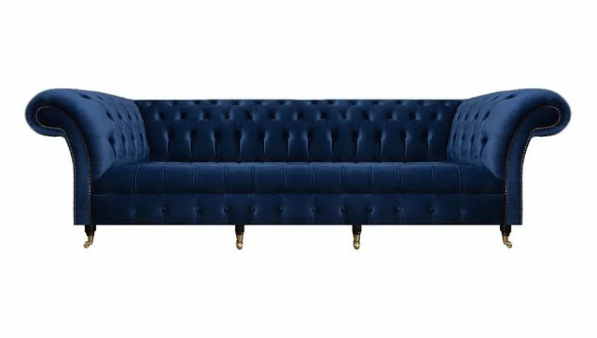 JVmoebel 4-Sitzer Wohnzimmer Sofa Viersitzer Couch Polstermöbel Blau Luxus günstig online kaufen