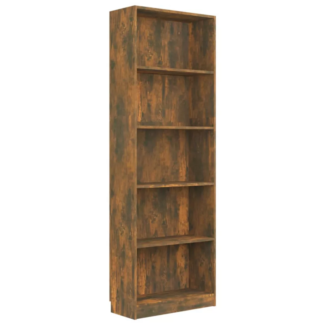 Vidaxl Bücherregal 5 Fächer Räuchereiche 60x24x175 Cm Holzwerkstoff günstig online kaufen