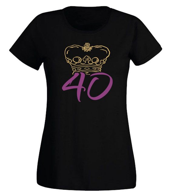 G-graphics T-Shirt Damen T-Shirt - Krone – 40 zum 40. Geburtstag, Slim-fit, günstig online kaufen