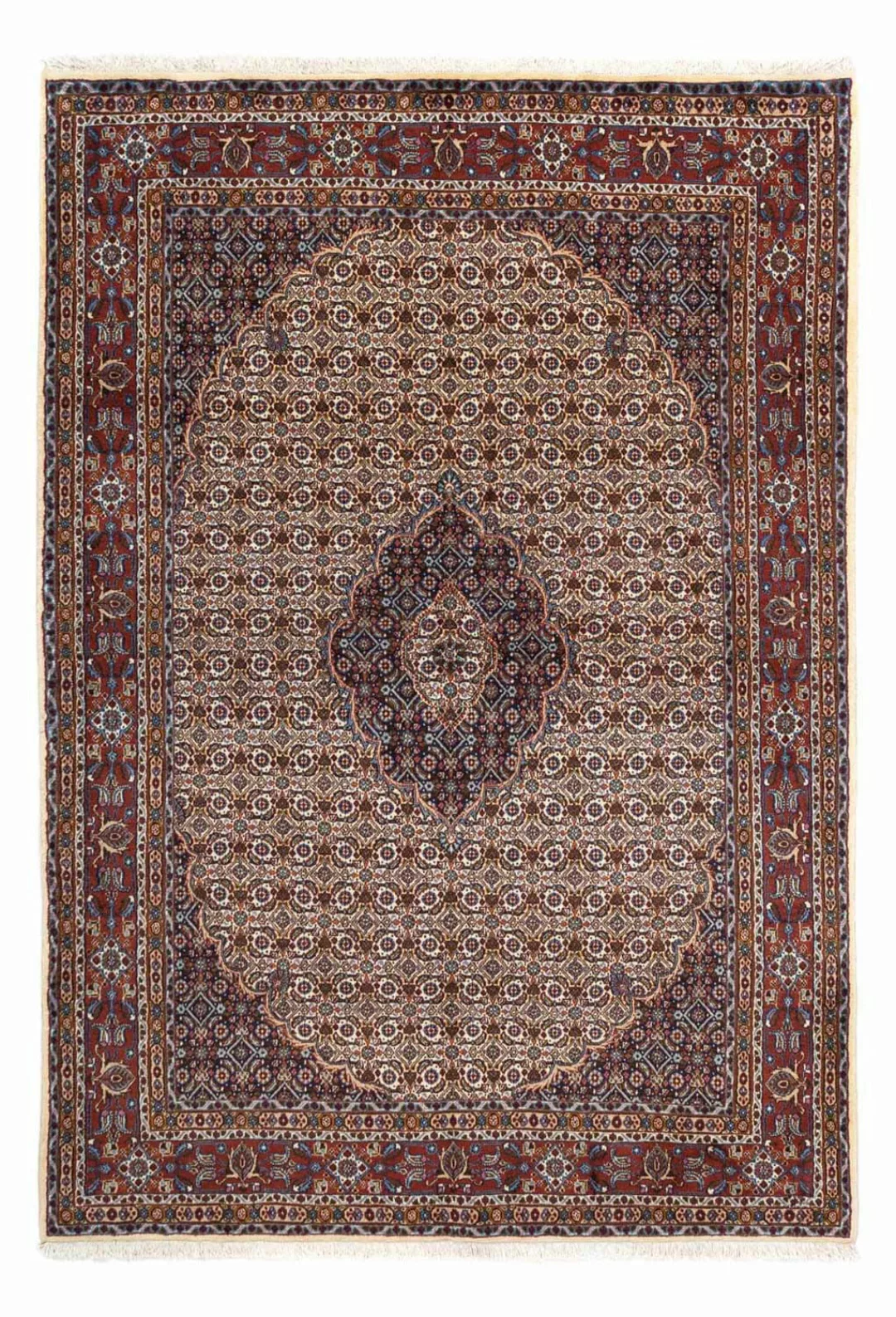 morgenland Wollteppich »Moud Medaillon Beige 193 x 149 cm«, rechteckig, Uni günstig online kaufen
