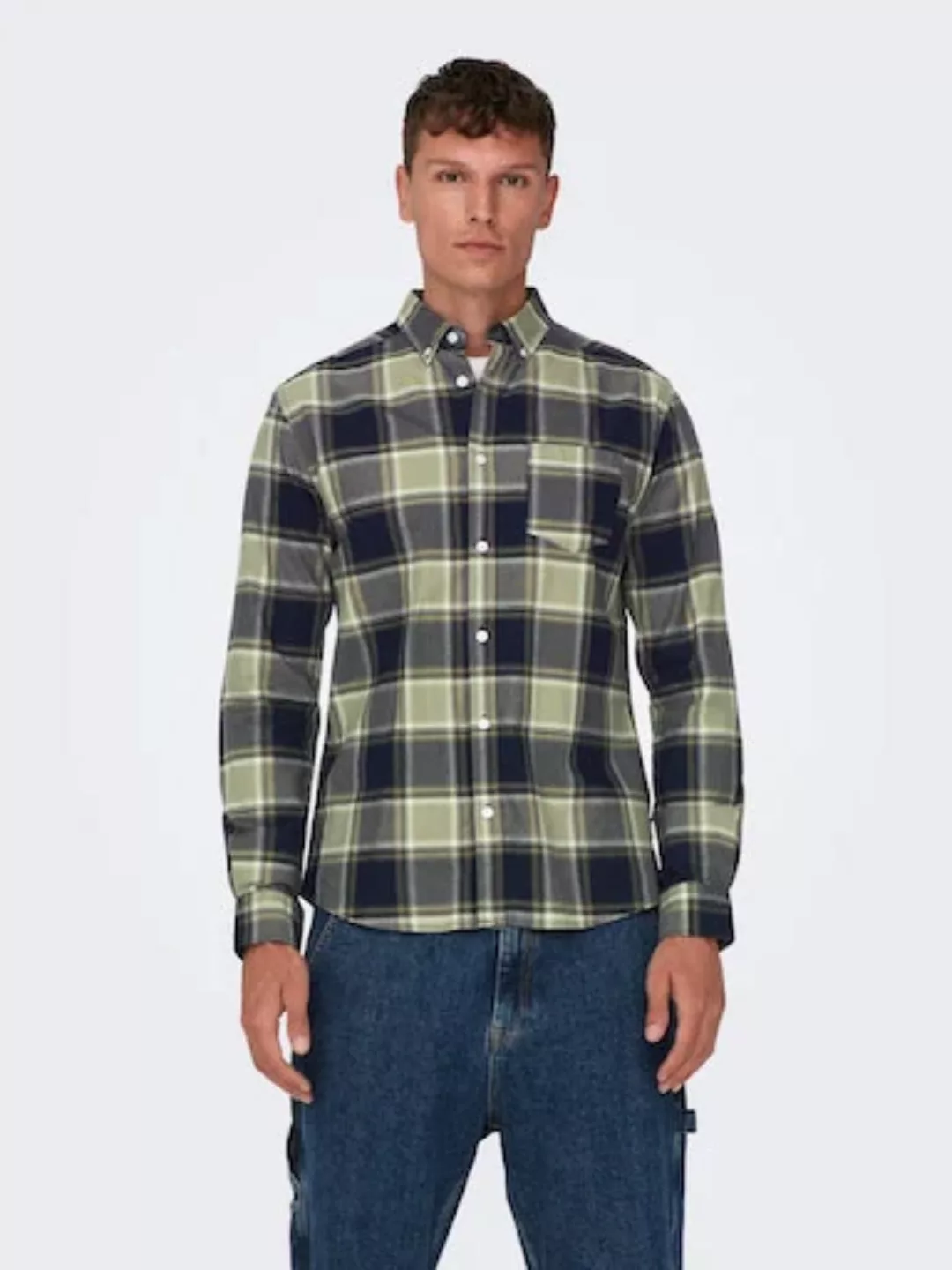 ONLY & SONS Karohemd ONSALVARO LS OXFORD CHECK SHIRT 5979 günstig online kaufen