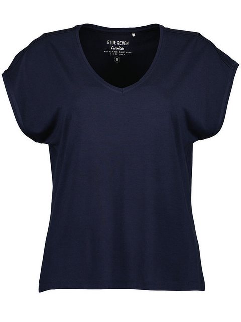 Blue Seven T-Shirt Damen Kurzarm-Shirt mit V-Ausschnitt und überschnittenen günstig online kaufen