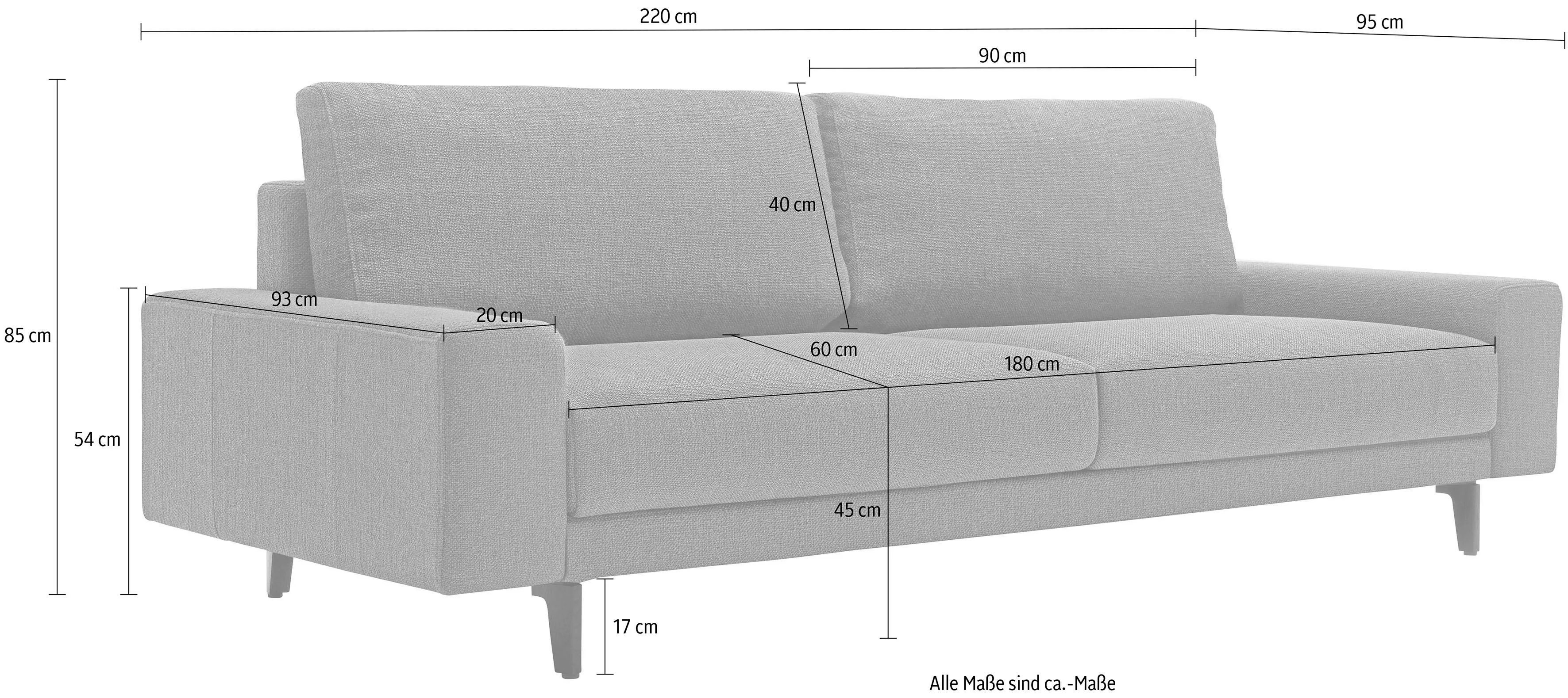 hülsta sofa 3-Sitzer "hs.450", Armlehne breit niedrig, Alugussfüße in umbra günstig online kaufen