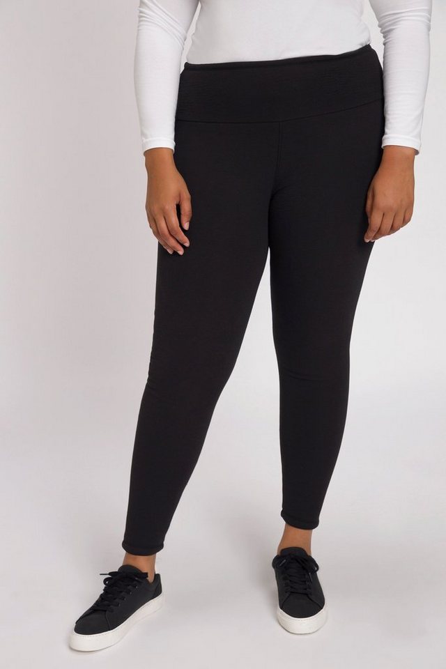 Ulla Popken Lederimitathose Leggings Webfellfutter extrawarm High Waist günstig online kaufen