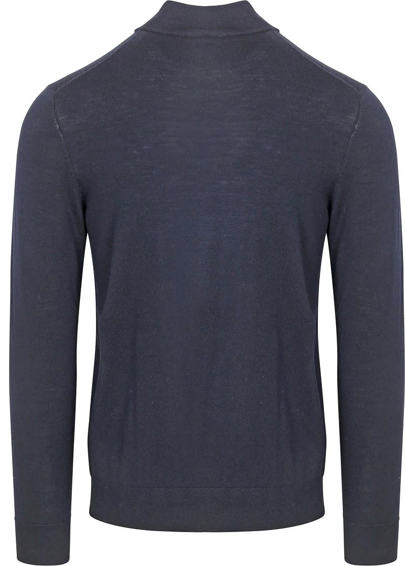 Profuomo Half Zip Pullover Merinowolle Navy - Größe XXL günstig online kaufen