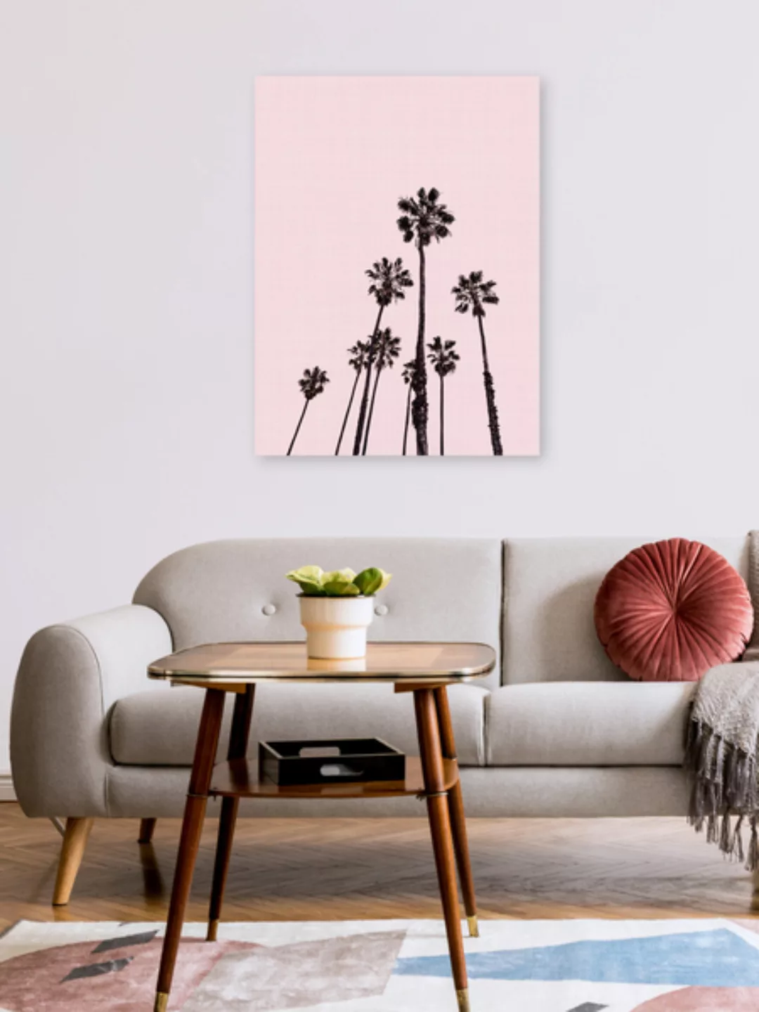 Poster / Leinwandbild - Palm Trees In Pink günstig online kaufen