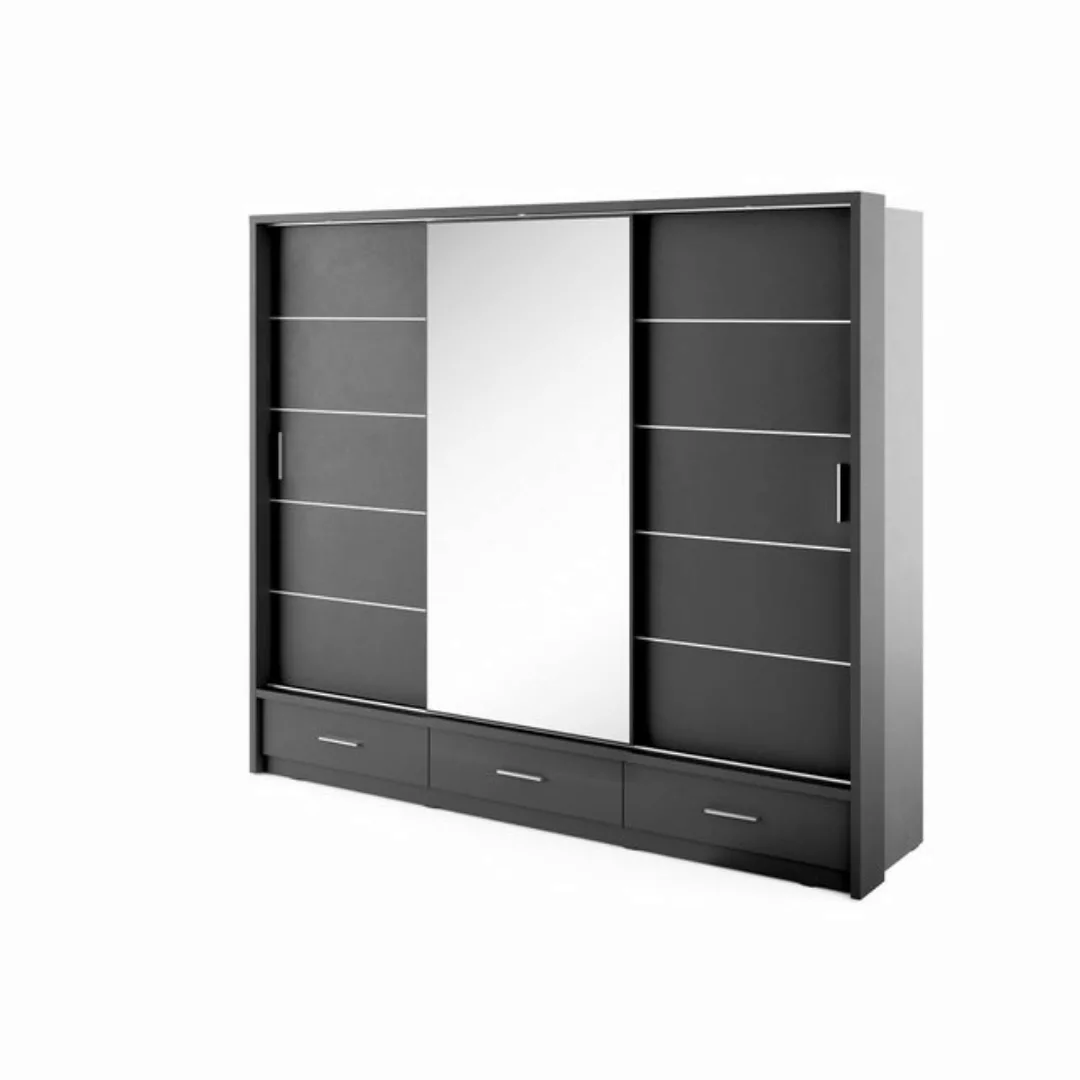 Compleo Kleiderschrank ARTI 01 mit 3 Schubladen, mit Spiegel, 3-türig Schwe günstig online kaufen