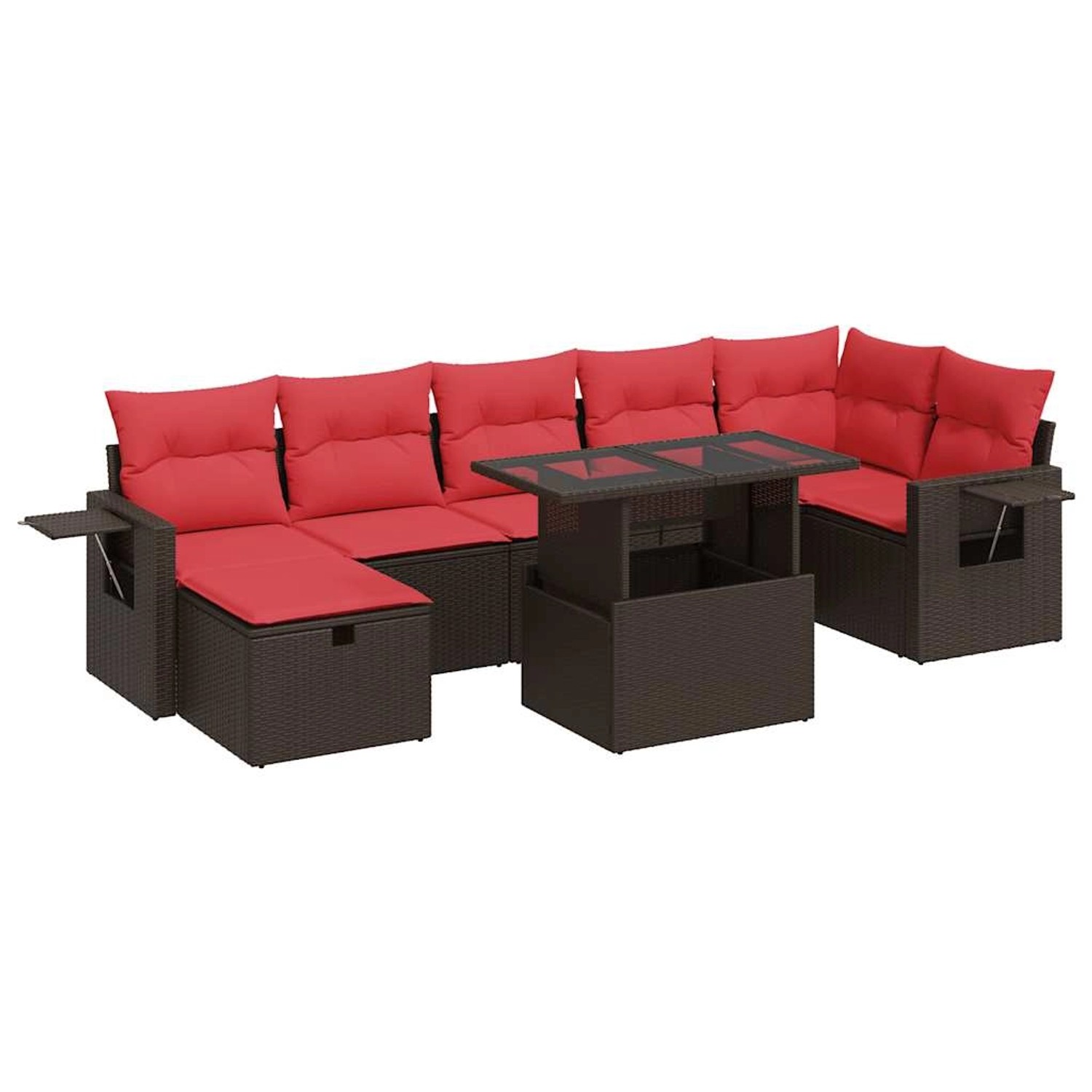 vidaXL 8-Tlg Garten-Sofagarnitur mit Kissen Braun Poly Rattan 3327874 günstig online kaufen