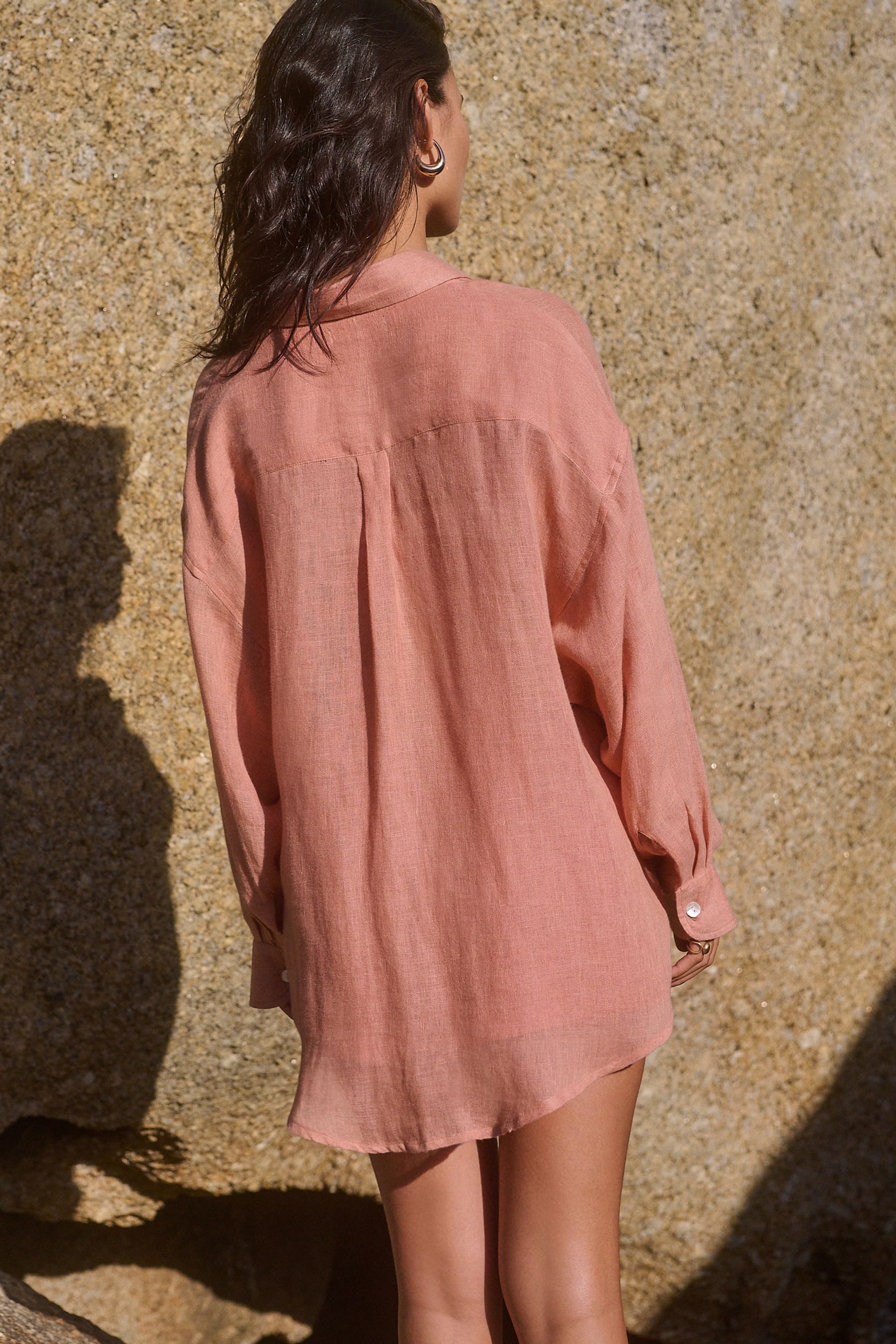 Next Strandshirt Strandbluse aus 100 % Leinen günstig online kaufen