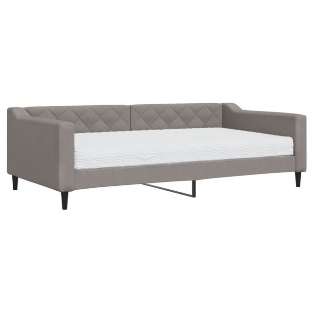 vidaXL Gästebett Gästebett Tagesbett mit Matratze Taupe 100x200 cm Stoff Be günstig online kaufen