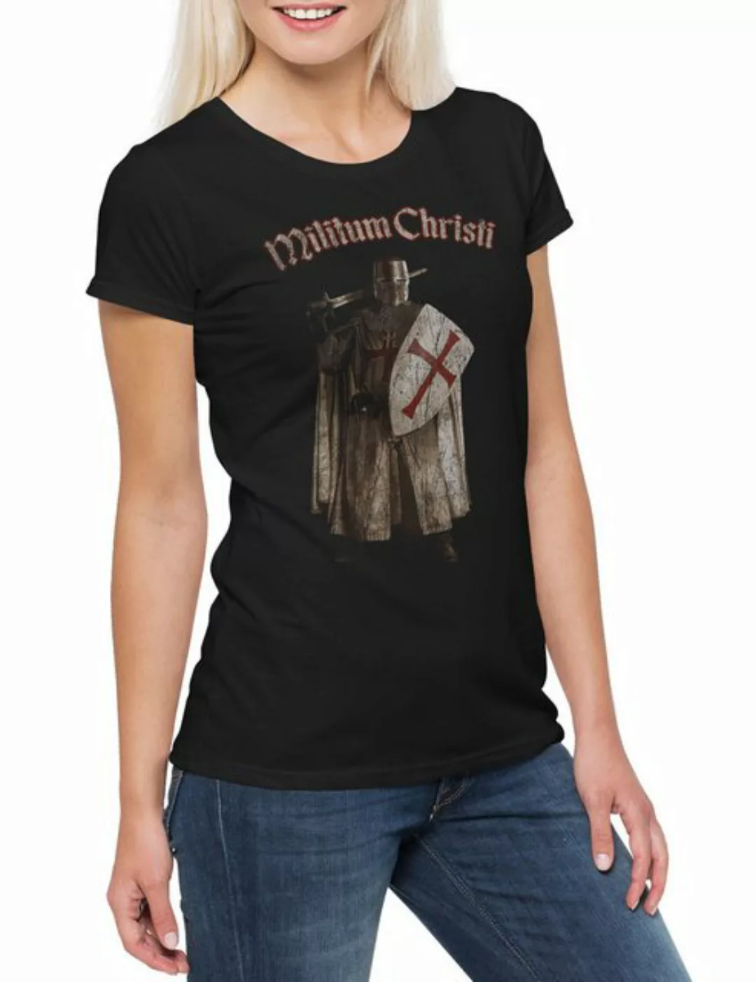 Urban Backwoods Print-Shirt Templar III Damen T-Shirt Cross Templerkreuz Kn günstig online kaufen