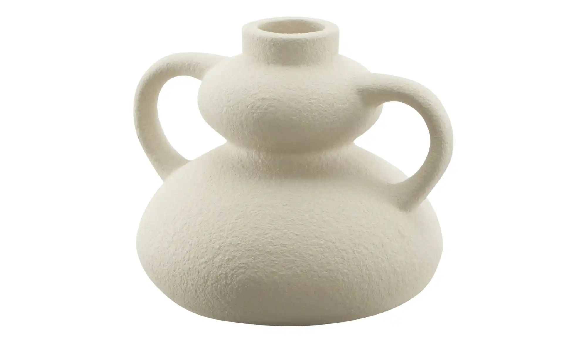 HOME STORY Vase ¦ creme ¦ Steinzeug ¦ Maße (cm): H: 9,5  Ø: 11.5 Accessoire günstig online kaufen