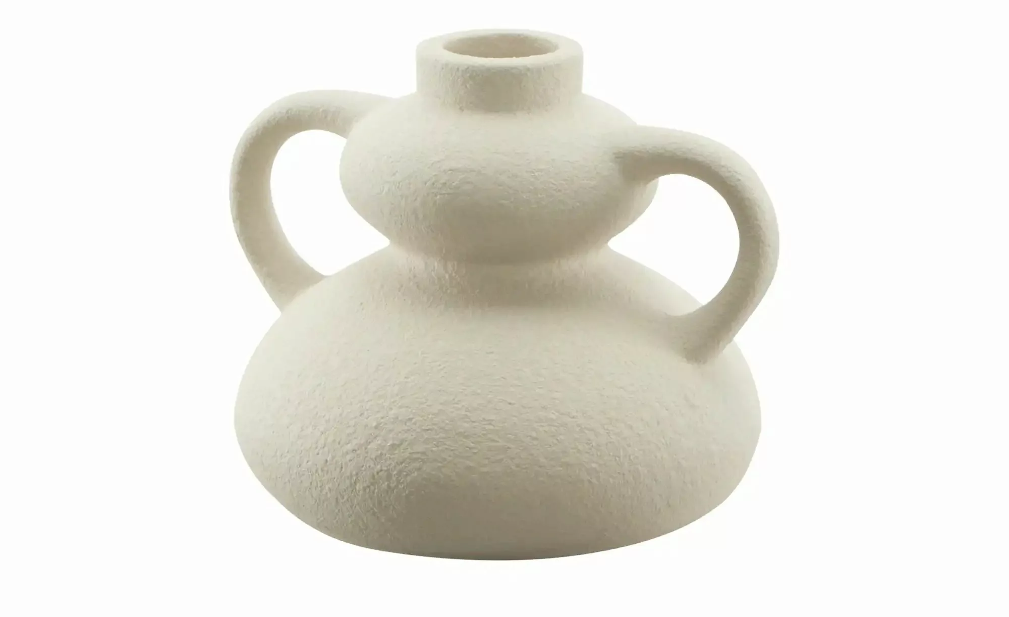 HOME STORY Vase   ¦ creme ¦ Steinzeug ¦ Maße (cm): H: 9,5  Ø: 11.5 Accessoi günstig online kaufen