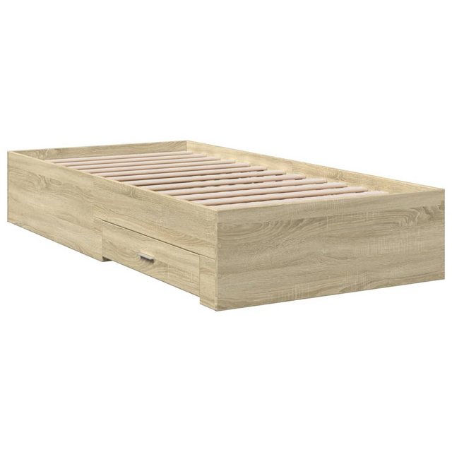 vidaXL Bett Bettgestell mit Schubladen Räuchereiche 75x190 cm Holzwerkstoff günstig online kaufen