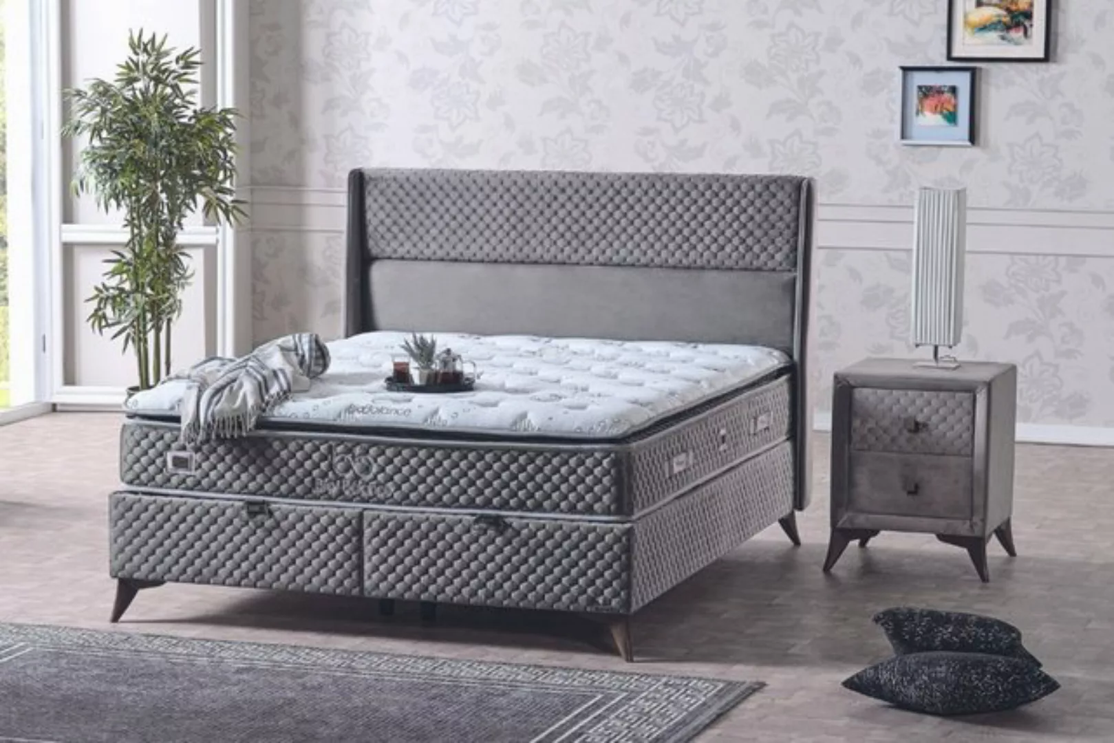 gowoll Boxspringbett Bio BalanceBett Set mit Matratze inkl. Topper 160x200 günstig online kaufen