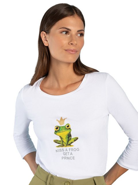 T-Shirt mit Frosch-Print, weiß günstig online kaufen