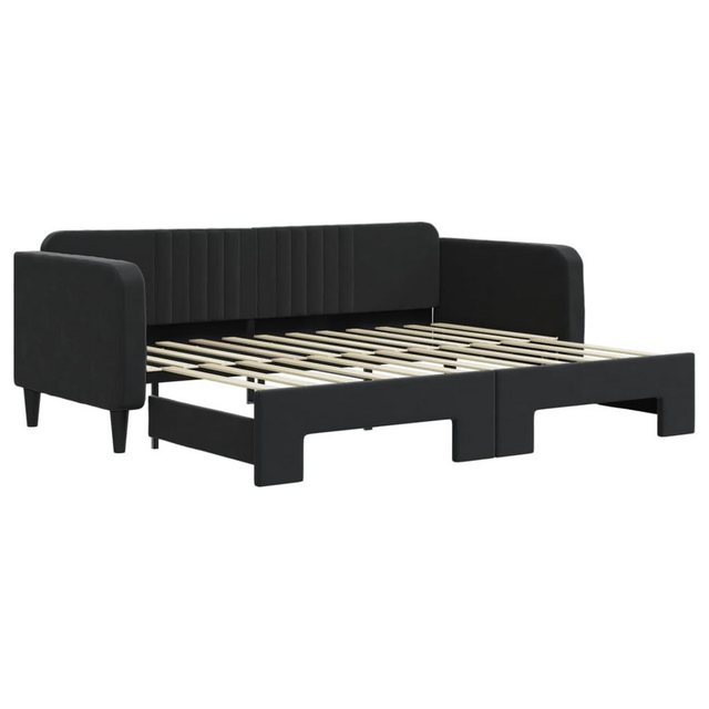 vidaXL Gästebett Gästebett Tagesbett Ausziehbar Schwarz 90x200 cm Samt Bett günstig online kaufen