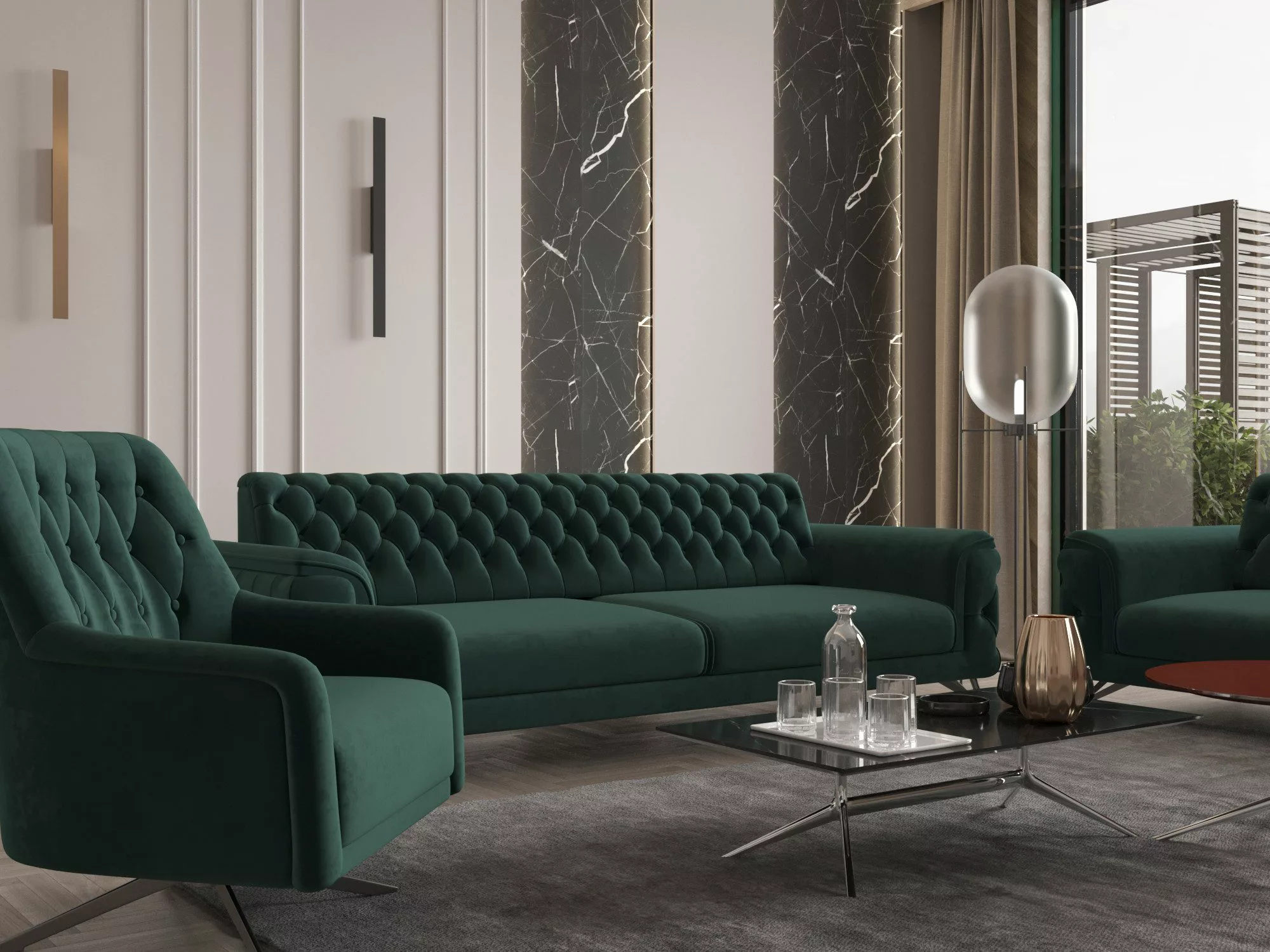 Möbeldreams Sofa Alina Living Kombi-Set Chesterfield günstig online kaufen