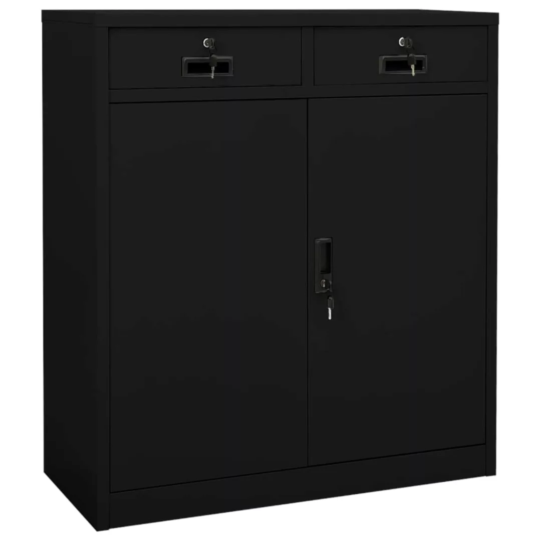 Büroschrank Schwarz 90x40x102 Cm Stahl günstig online kaufen