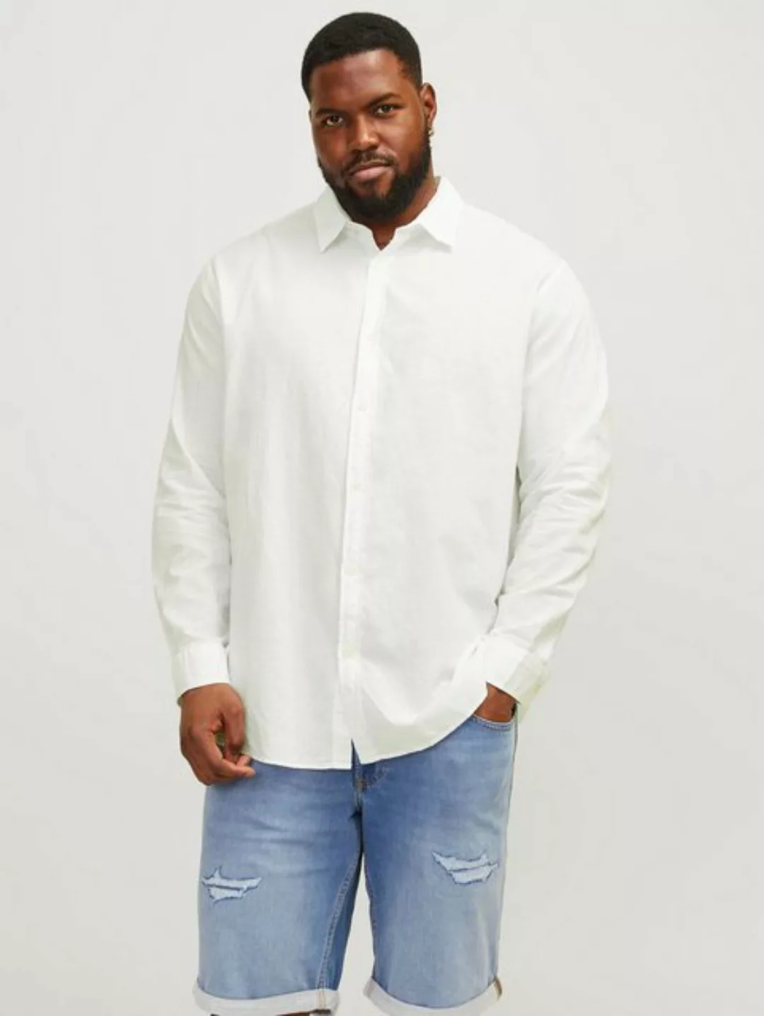 Jack & Jones PlusSize Langarmhemd JJELINEN BLEND SHIRT LS SN PLS günstig online kaufen