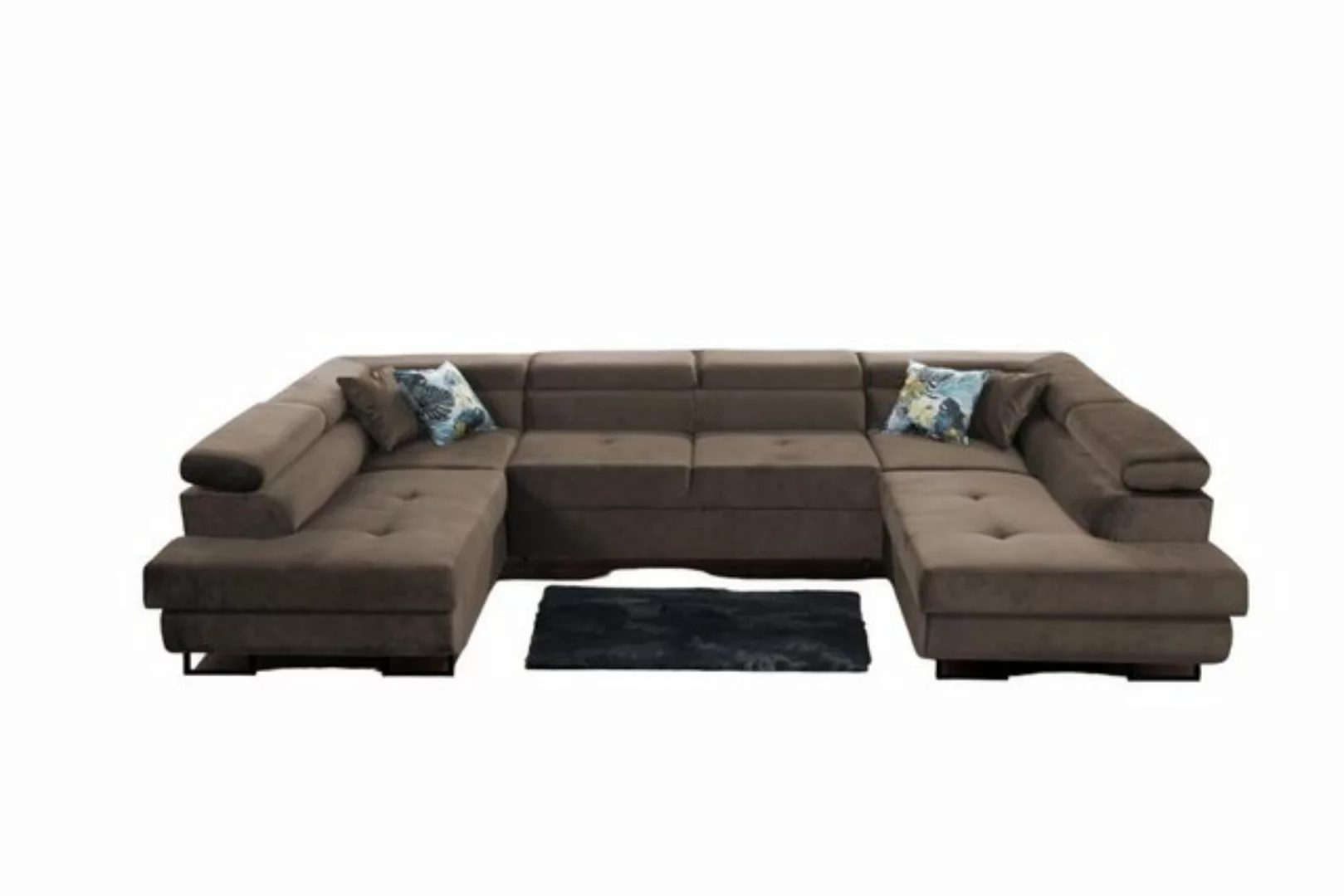 JVmoebel Ecksofa Ecksofa Stoff U-Form Couch Design Polster Stoff Eck Modern günstig online kaufen