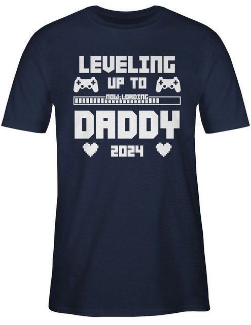 Shirtracer T-Shirt Daddy loading 2024 Level Up Vatertag Geschenk für Papa günstig online kaufen