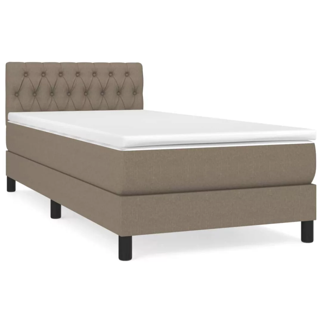 Vidaxl Boxspringbett Mit Matratze Taupe 100x200 Cm Stoff günstig online kaufen