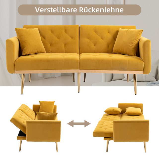 HAUSS SPLOE Schlafsofa 3-Sitzer-Designsofa aus weichem Samt SchlafsofaTages günstig online kaufen