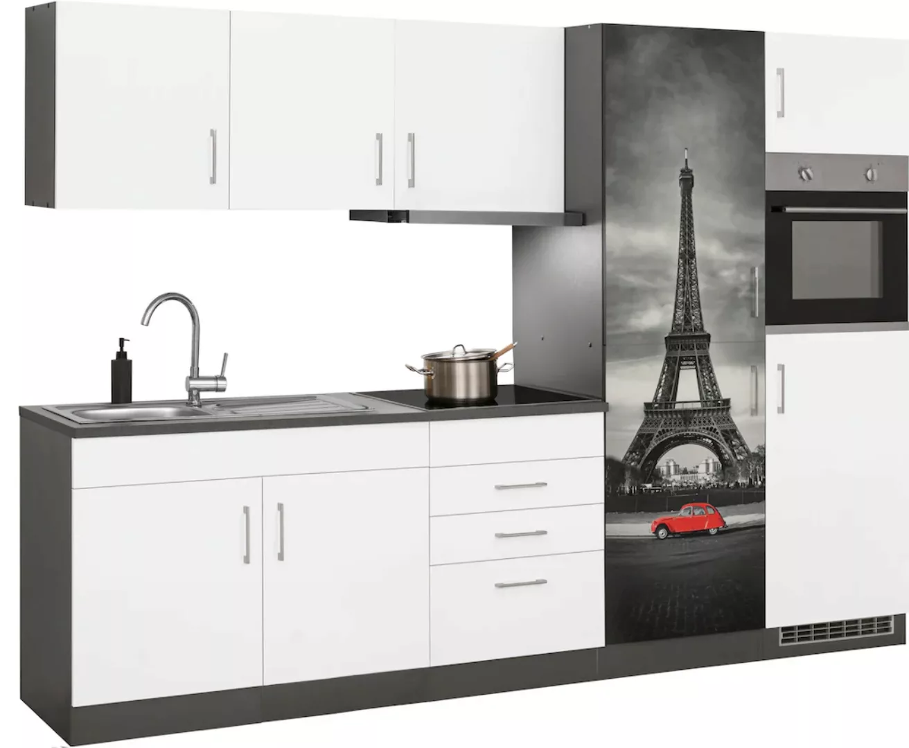 HELD MÖBEL Küchenzeile »Paris«, mit E-Geräten, Breite 280 cm, wahlweise mit günstig online kaufen