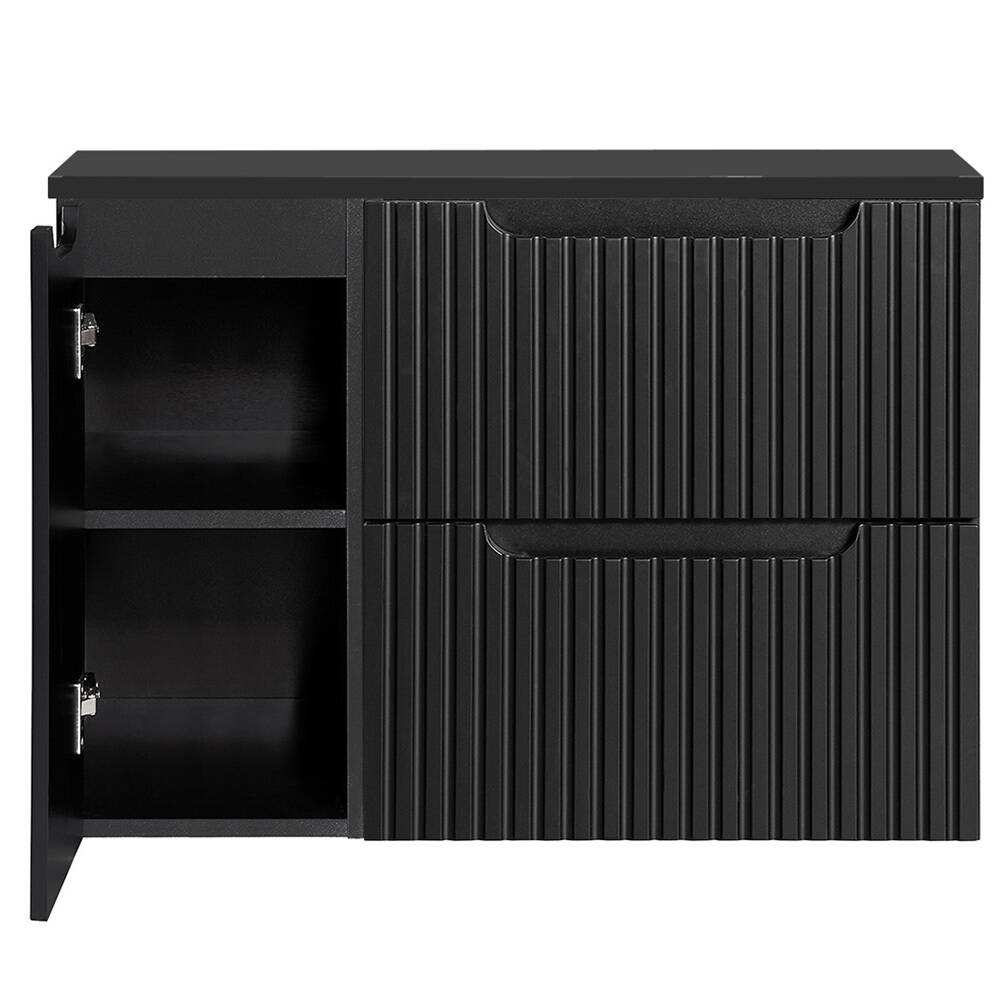 Waschtisch-Unterschrank 90cm, in schwarz, NEWPORT-56-BLACK günstig online kaufen