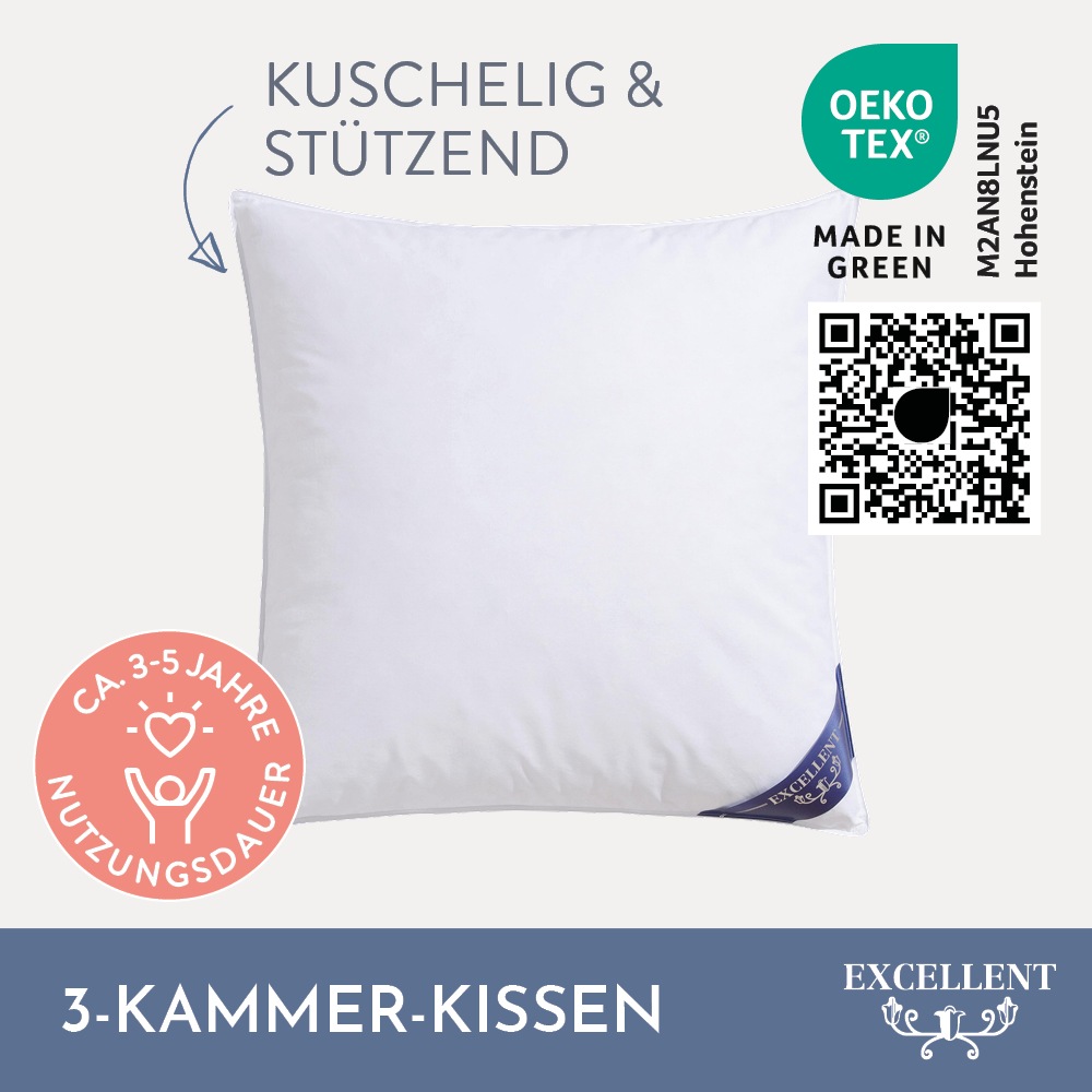 Excellent 3-Kammer-Kopfkissen »Davos Dreikammerkissen in den Größen 40x80 u günstig online kaufen