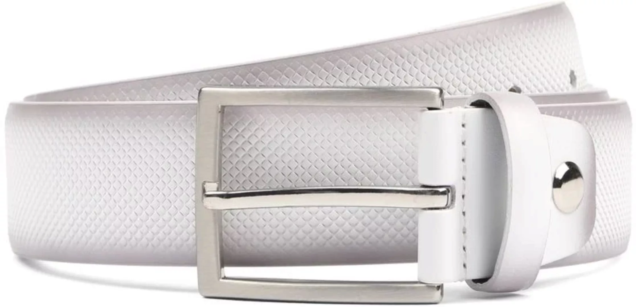 Suitable Ledergürtel Struktur Leder Weiß - Größe 95 günstig online kaufen