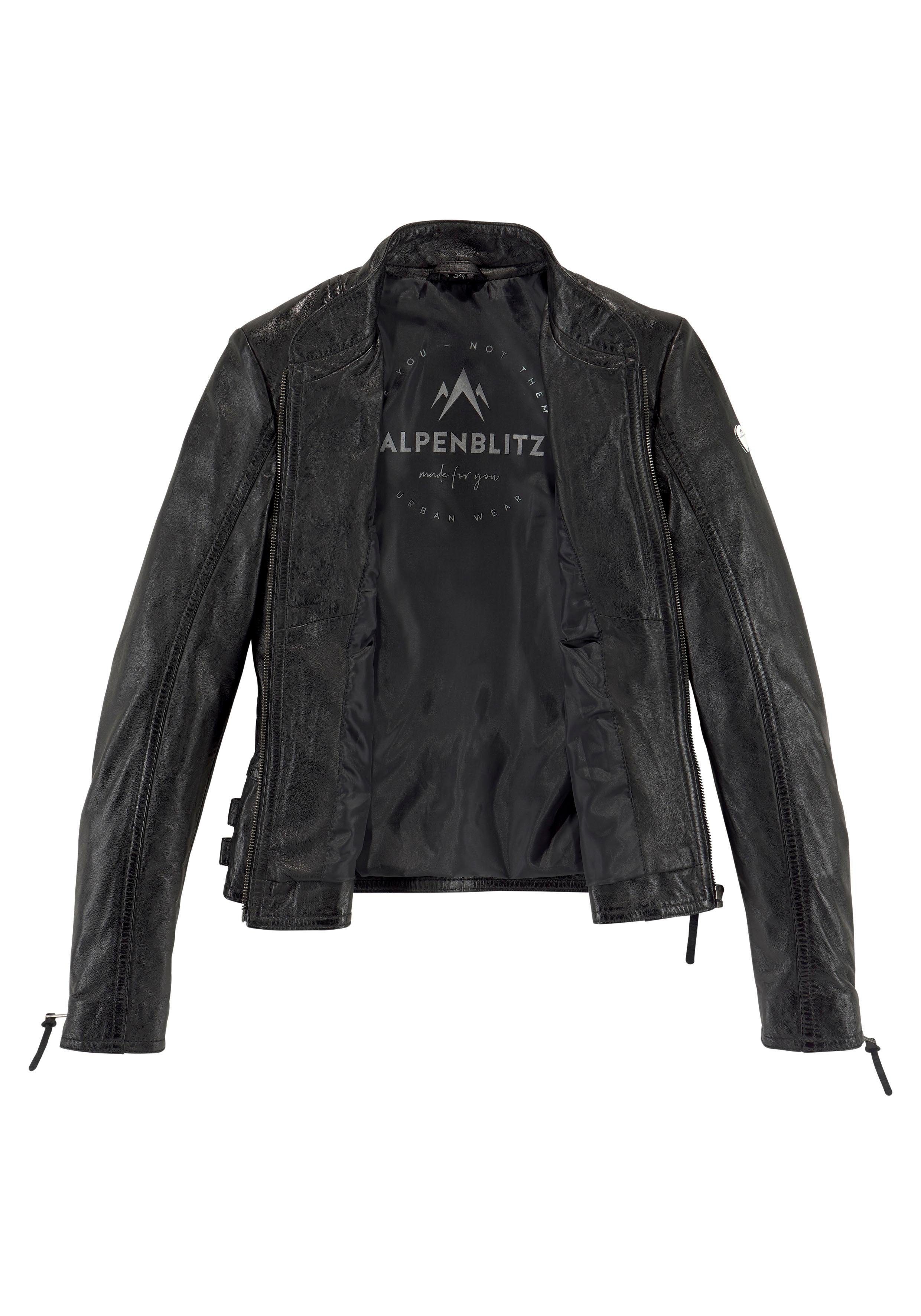 ALPENBLITZ Lederjacke "Athen", aus weichem Lammnappaleder, figurbetonter Sc günstig online kaufen