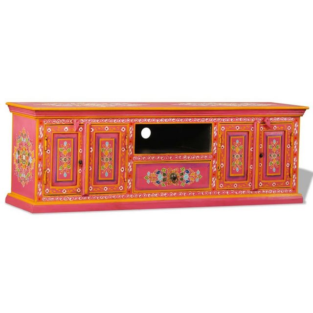 furnicato TV-Schrank Massivholz Mango Rosa Handbemalt (1-St) günstig online kaufen