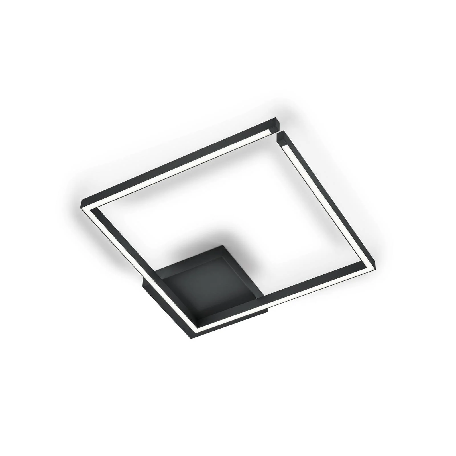 LED-Deckenleuchte Yoko-Q500, schwarz, 50x50 cm, Aluminium günstig online kaufen