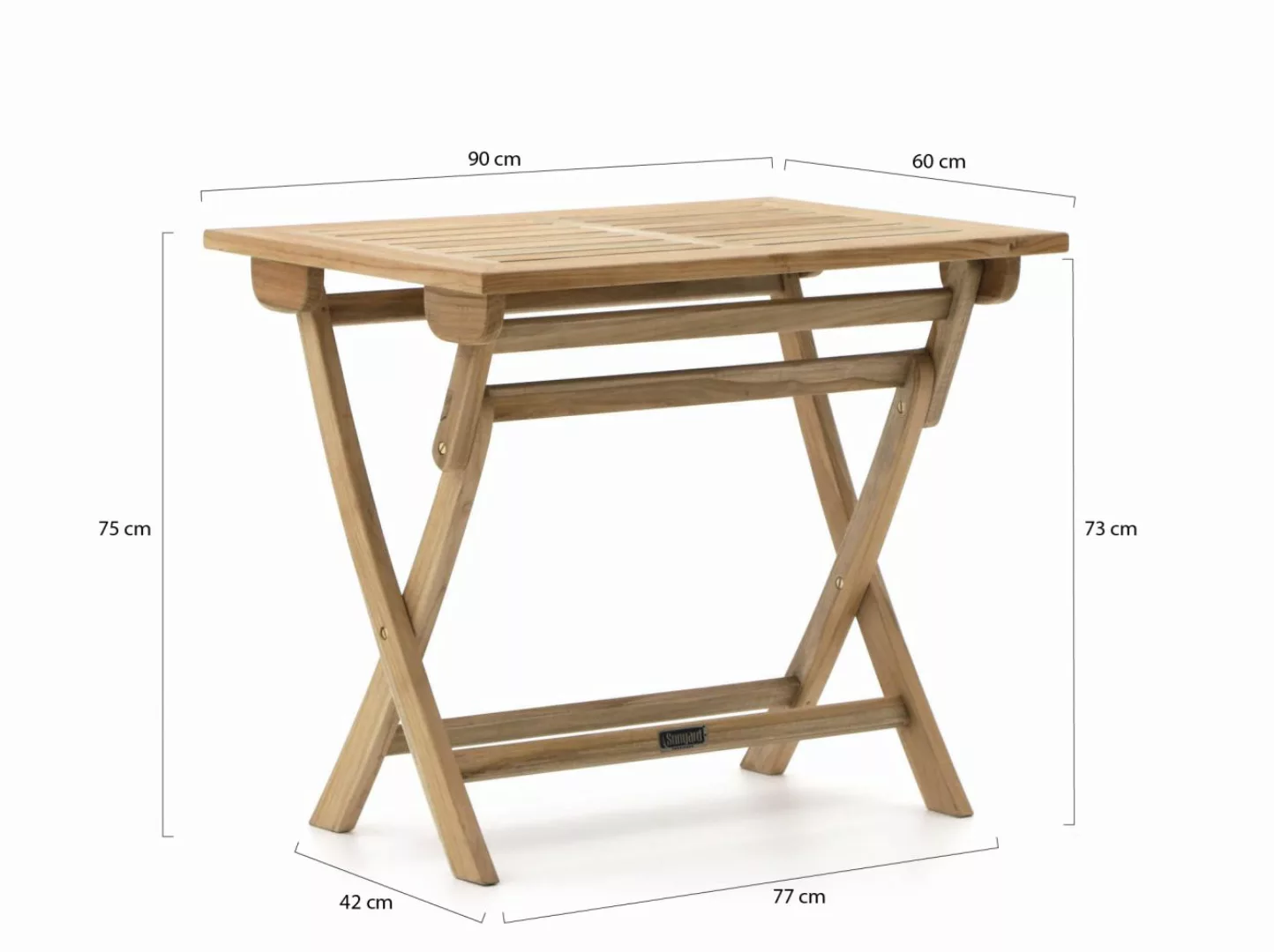 Sunyard Preston Gartentisch klappbar 90x60x75 cm günstig online kaufen