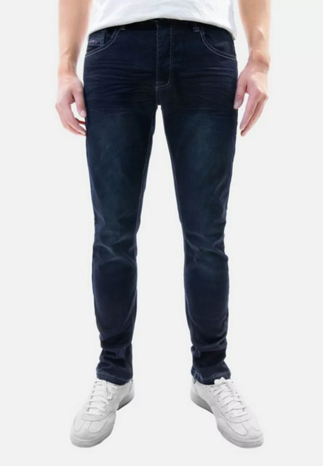 Jaylvis Regular-fit-Jeans Regular Denim Jeans mit Kontrastnähten und Falten günstig online kaufen