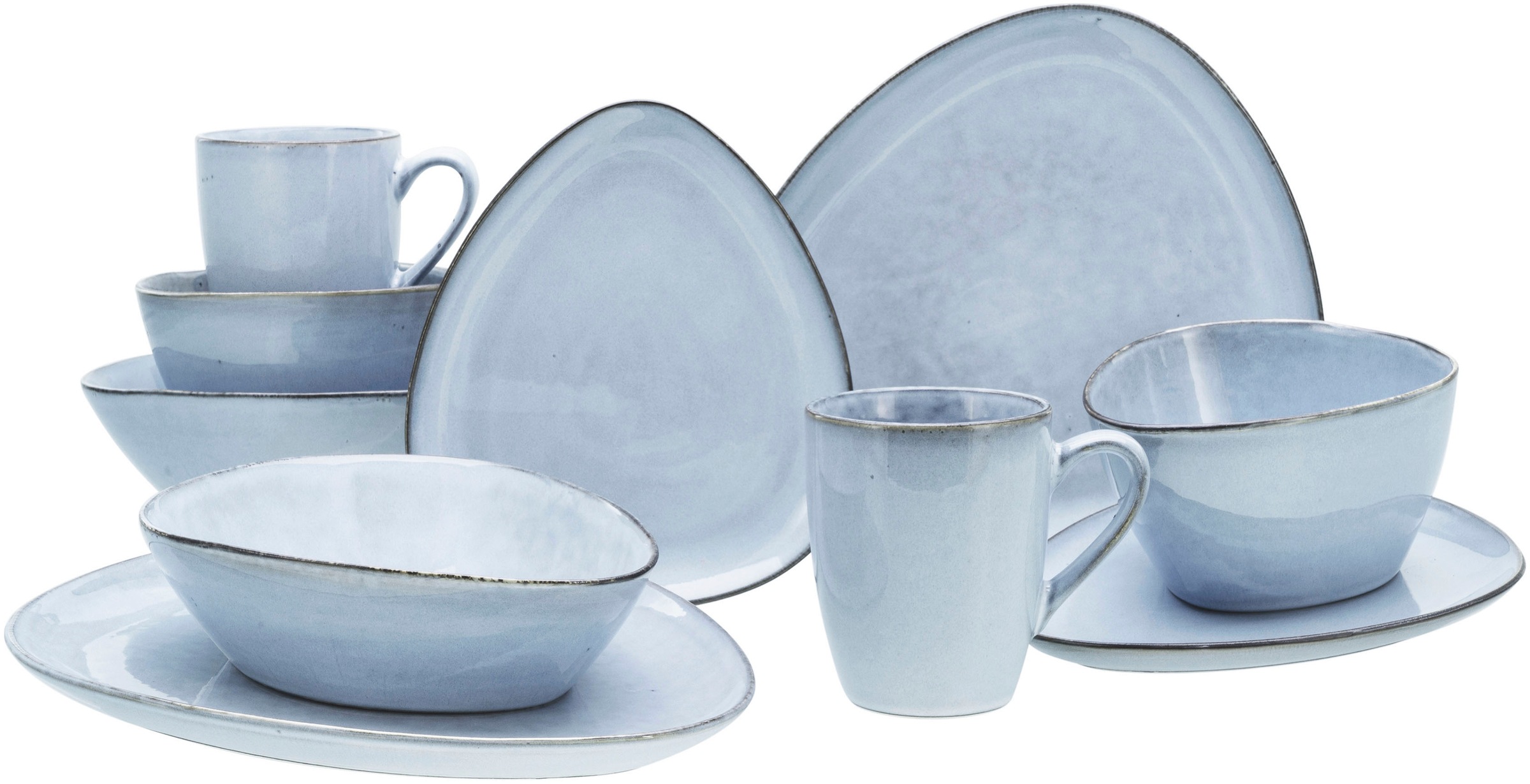 CreaTable Kombiservice Cloudy Skyblue blau Steinzeug 10 tlg. günstig online kaufen